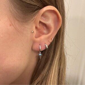 The Gemma in Argent silver chunky mini hoop earrings hoops huggie